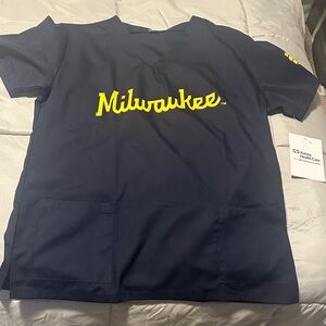 Milwaukee Navy Scrub Top